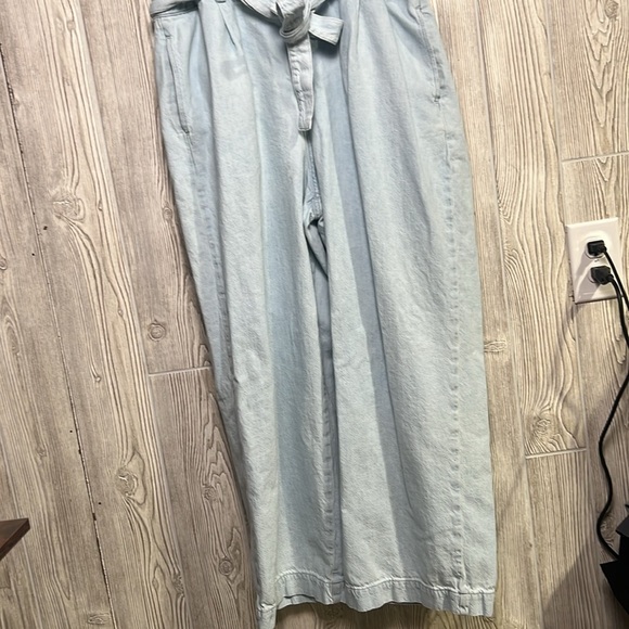 Rag & Bone Denim Jumpsuit Light Wash Belted Size Large - Picture 4 of 13